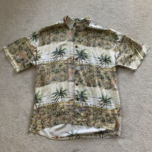 VINTAGE KAHALA Hawaiian SHIRT Ron‎ Anderson Sz L Surfer Pineapples Woodies Rayon